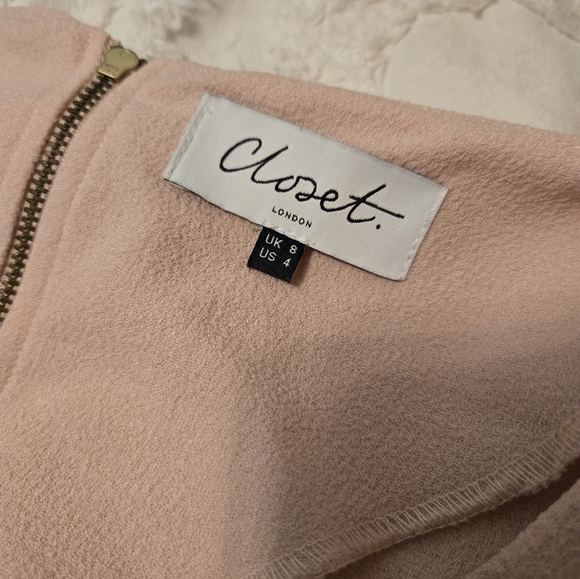 ASOS Closet London Light Pink Kimono Mini Dress Size 4 - Picture 4 of 5